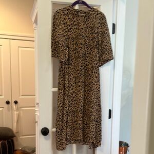 Anthropologie Leopard Print Midi Dress